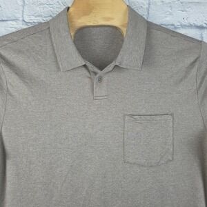 Vuori Ponto Performance Polo Golf Shirt Men Tan Heathered Short Sleeve Sz XL